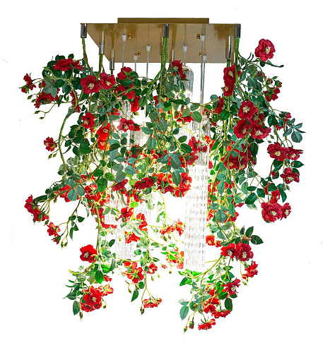 Квадратная люстра Red Roses