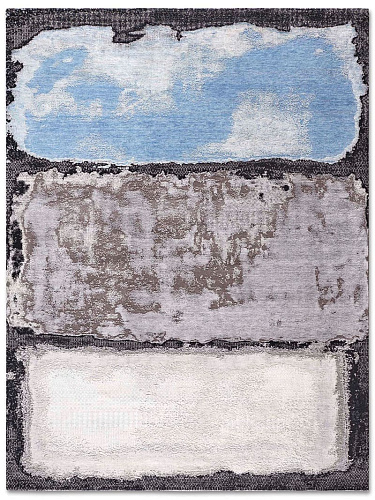 Премиальный узелковый ковер ручной работы Light Blue Silver