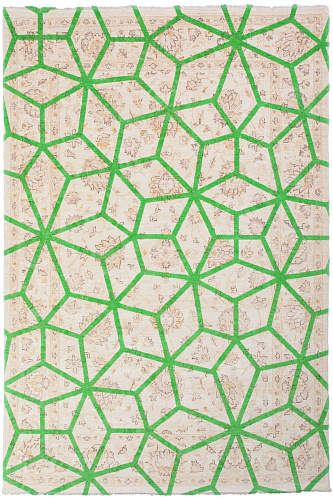 Круглый ковер итальянский ручной работы Double Layer Green