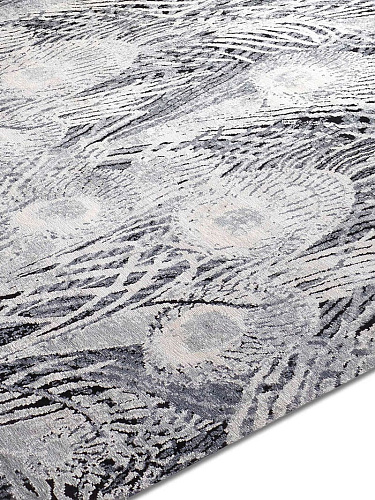 Роскошный ковер ручной работы Feathers BlueGrey