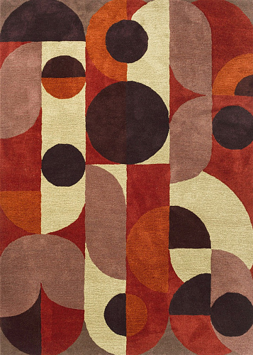 Дизайнерский ковер ручной работы Decor Cosmo Red Pale Green