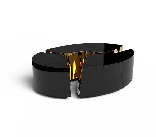 Журнальный столик Fissure Oval Black