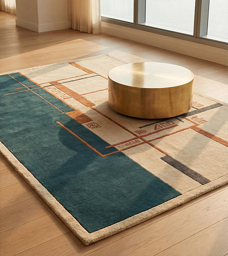 Ковер авторский Architect Lines Teal