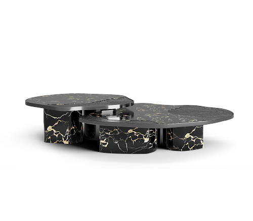 Журнальный столик Athena Portoro Marble & Onyx Table Set