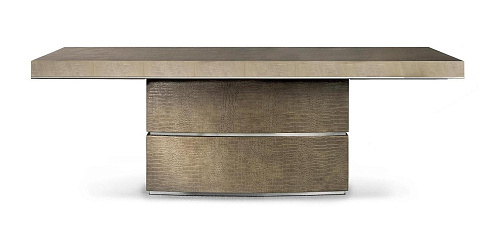 Раздвижной авторский стол с отделкой из кожи