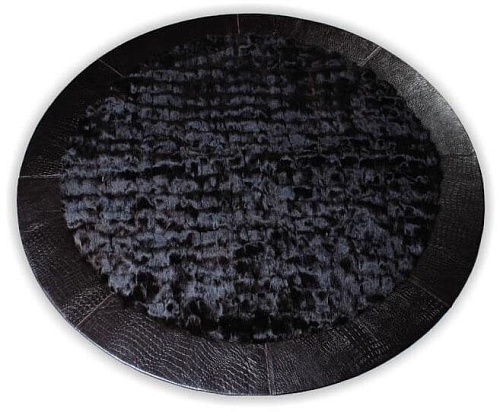 Круглый ковер из меха и кожи Round Fur Croco