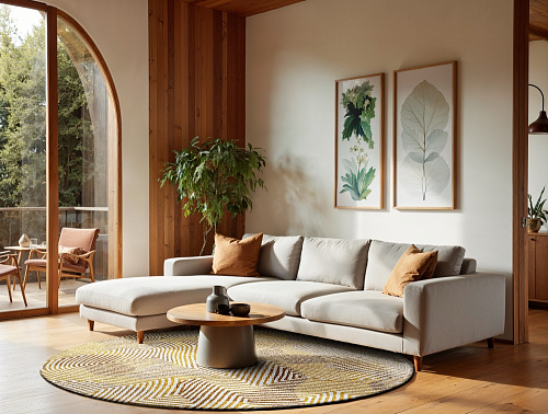 Ковер круглый Yellow Hippy