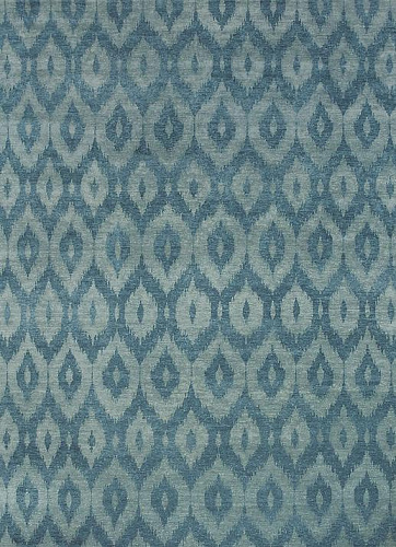 Ковер шерстяной синий Ikat