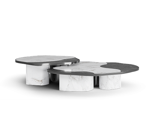 Журнальный столик Athena Calacatta Marble & Onyx Table Set