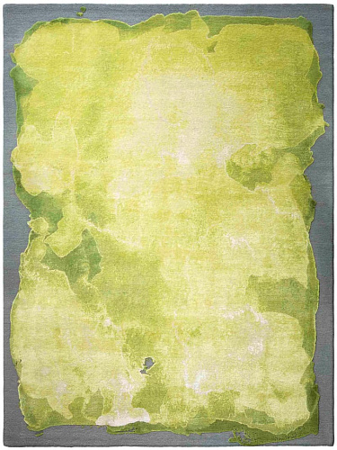 Изящный узелковый ковер ручной работы Mono Green / Yellow