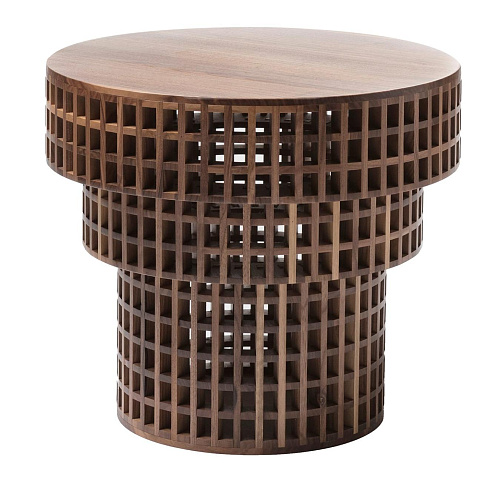 Круглый журнальный столик из дерева