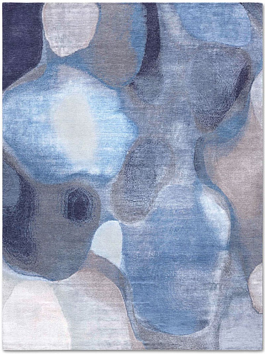 Премиальный ковер ручной работы Blue / Grey