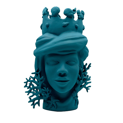 Сине-зелёная скульптура Moor's Head