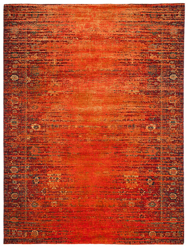 Ковер эксклюзивный Bidjar Kingscross Stomped Reverse Red Neonorange Silk