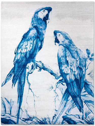 Оригинальный узелковый ковер ручной работы Two Parrots