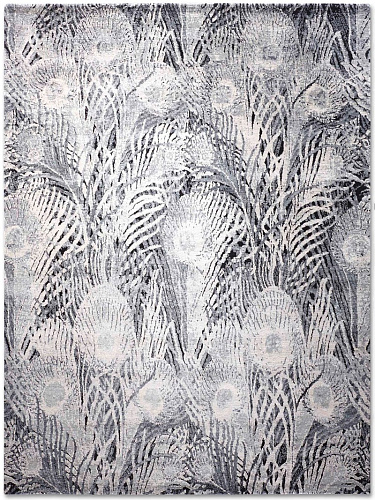 Роскошный ковер ручной работы Feathers BlueGrey