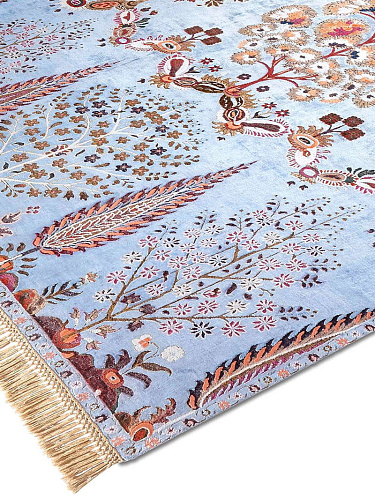 Роскошный ковер ручной работы Mughal Blue