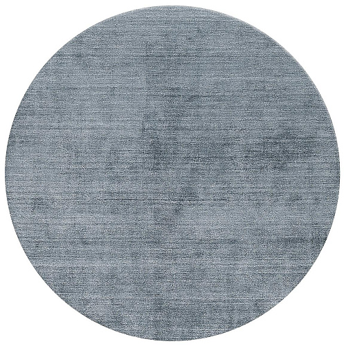 Круглый ковер из бамбукового шелка Round Blue Bamboo Silk