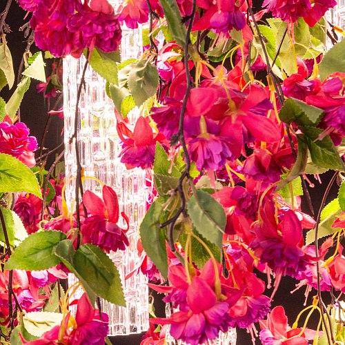Квадратная каскадная люстра Pink Cascade