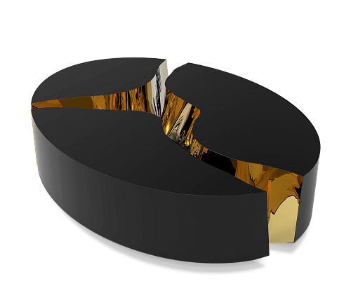 Журнальный столик Fissure Oval Black