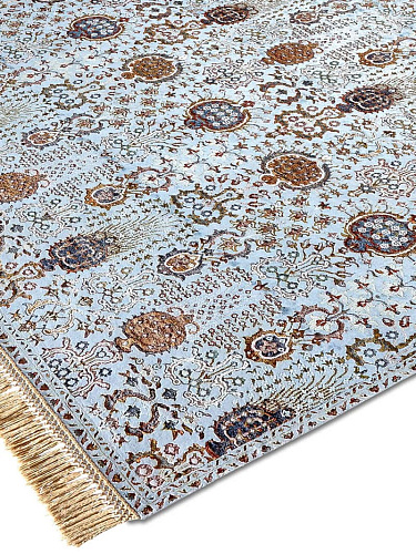 Эксклюзивный узелковый ковер ручной работы Isfahan Light Blue
