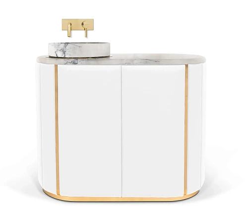 Тумба с раковиной белая Majestic