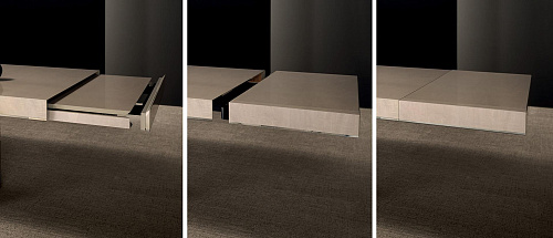 Раздвижной авторский стол с отделкой из кожи