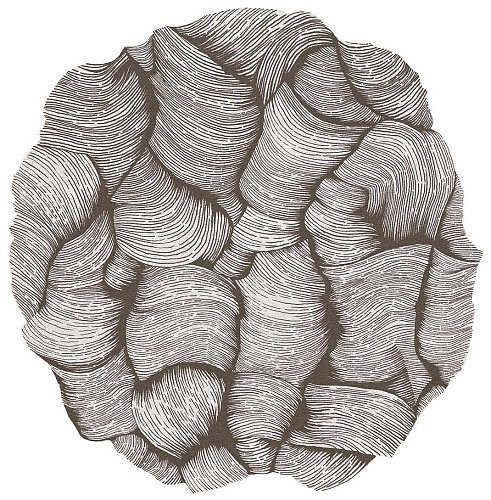 Круглый дизайнерский ковер Италия Round Taupe 
