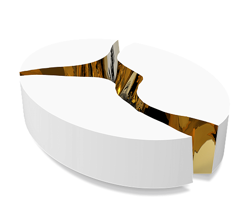 Журнальный столик Fissure Oval White