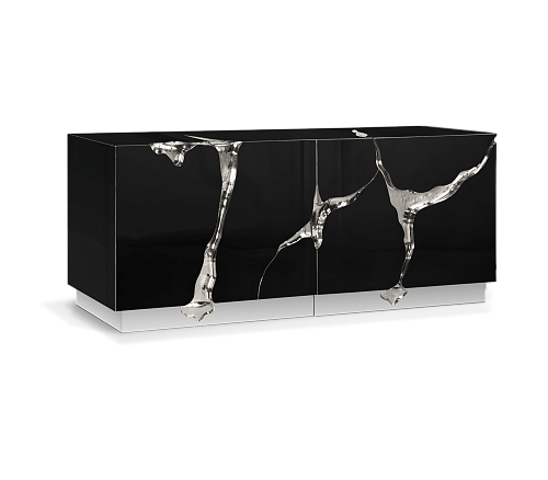 Тумба Fissure Silver & Black