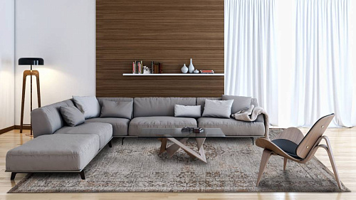 Ковер винтажный медальон Grey Ebony