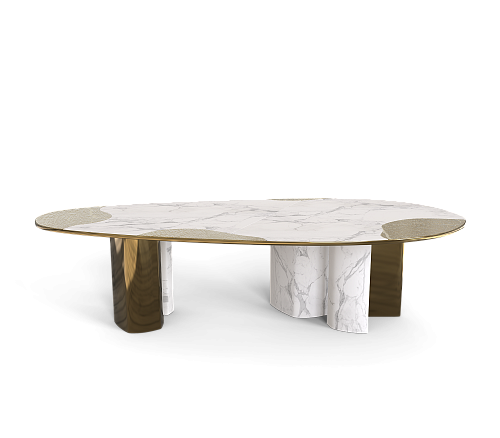 Обеденный стол Athena Carrara Marble & Patina