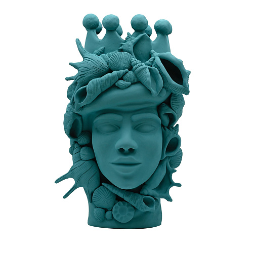 Сине-зелёная скульптура Moor's Head