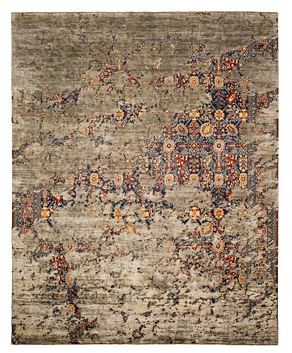 Килим ексклюзивний Tabriz Canal Aerial Navyblue Darkgrey Silk