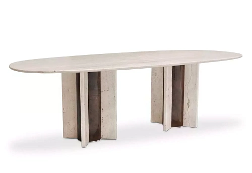 Обеденный стол Parisian Travertine Marble Oval