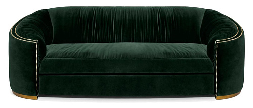 Темно-зеленый изогнутый диван Premium Comfort