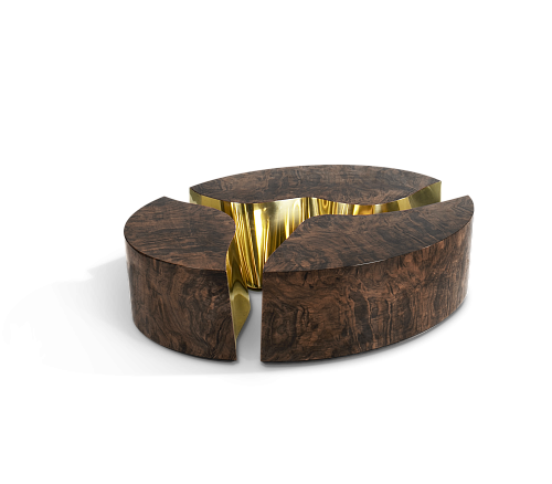 Журнальный столик Fissure Oval Walnut