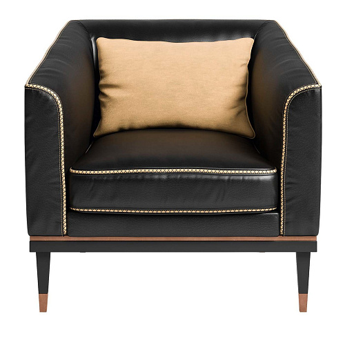 Гостевое кресло из черной кожи