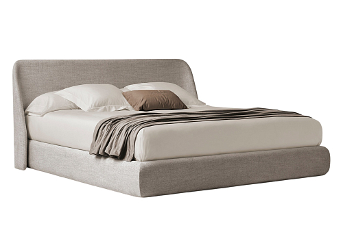 Ліжко Atlas з бежевою тканинною оббивкою