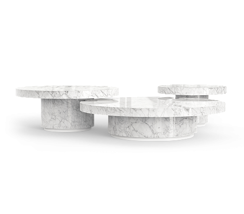 Журнальный столик Dominion Carrara Marble 3-Piece Set