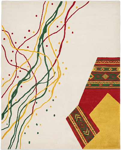 Ковер премиум ручной работы Calligraphic Paths Color