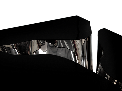 Журнальный столик Fissure Black Silver
