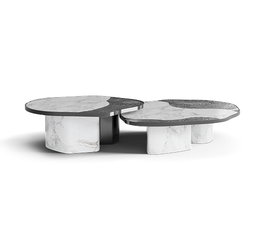 Журнальный столик Athena Calacatta Marble & Onyx Table Set
