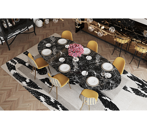 Обідній стіл Obsidian Oval XL Nero Marquina