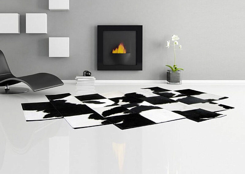 Ковер кожаный Pixel Black & White