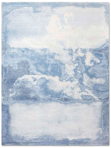 Изящный узелковый ковер ручной работы Clouds Blue
