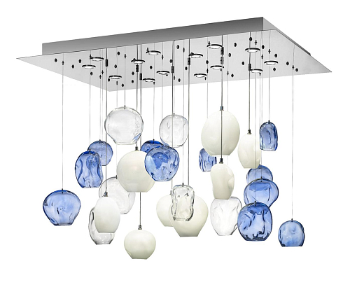 Люстра Blue Motion из синего муранского стекла