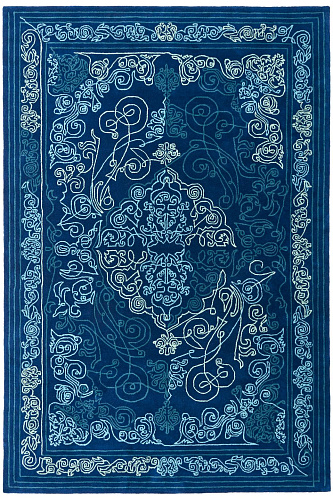Круглый ковер эксклюзивный Италия One-Stroke Blue