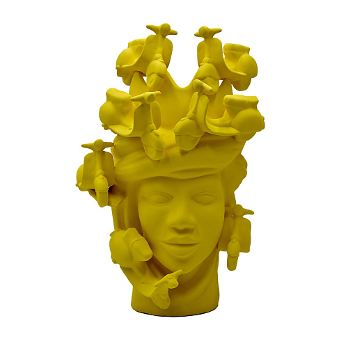 Матовая жёлтая скульптура Moor's Head