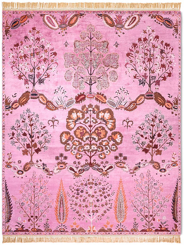 Премиальный узелковый ковер ручной работы Mughal Pink